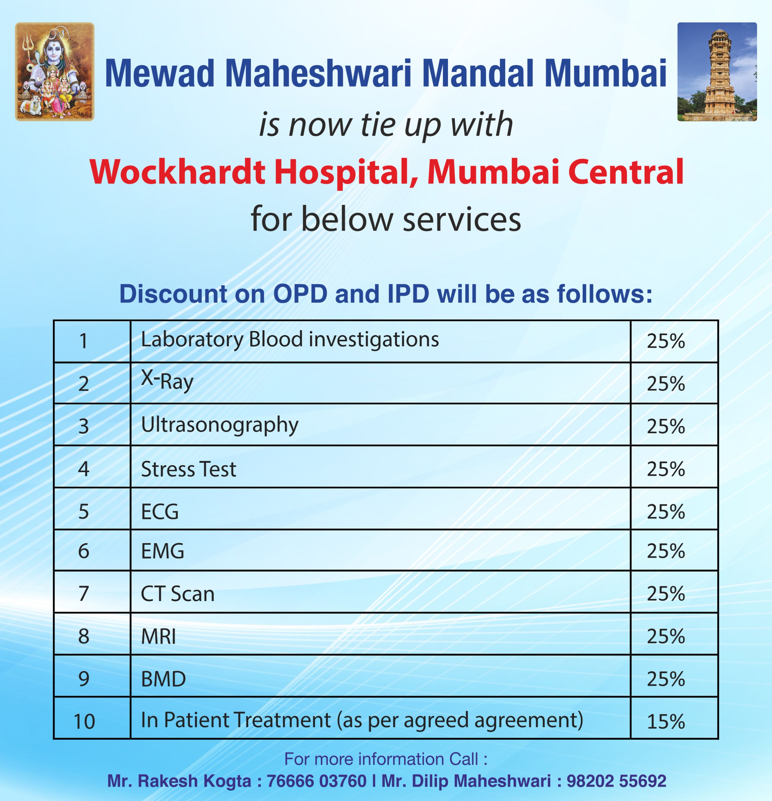 Wockhardt Hospital discount services document
